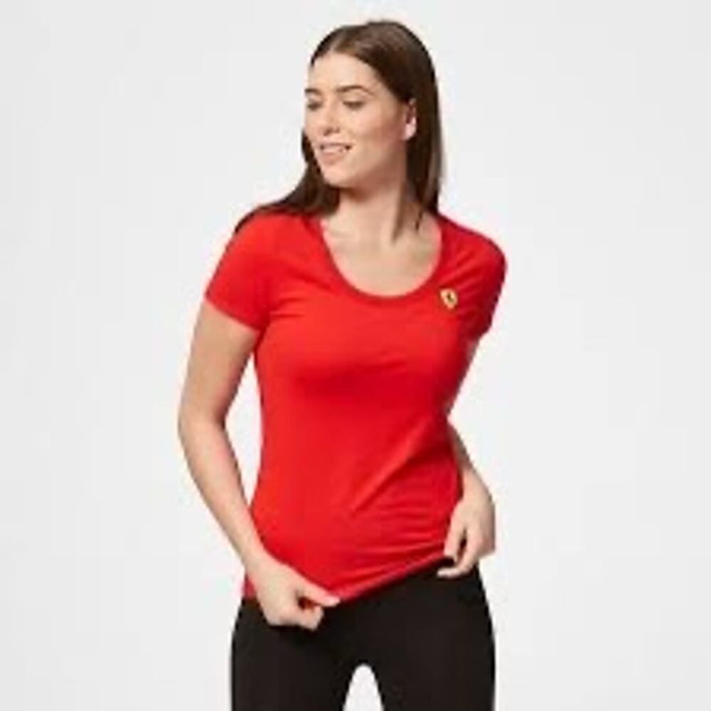 Scuderia Ferrari Womens Shield Logo T-Shirt, Size Medium